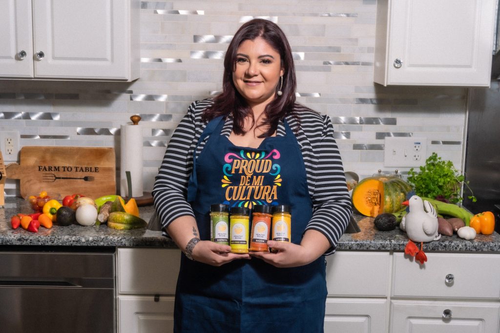 Mayra Luz Colon - owner of Healthy Rican celebrating 4 years of bringing traditional seasonings to American households
